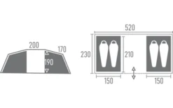 Tambu Bara Vis à Vis 4 Personen Familien Zelt Navy Blau