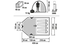 Berger Zelt Campo 4 Air Schwarze Schlafkabine