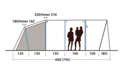 Outwell Hayward Lake 6ATC Aufblasbares Tunnelzelt 6 Personen -Abenteuer Zelt Verkauf 789692 5207240