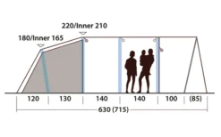 Outwell Hayward Lake 5ATC Aufblasbares Tunnelzelt 5 Personen -Abenteuer Zelt Verkauf 789713 5206553