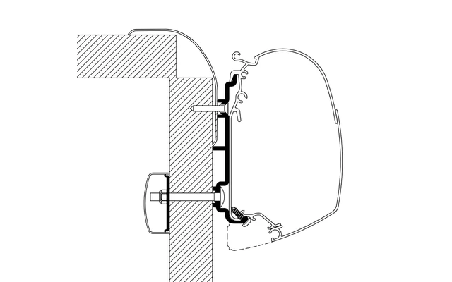 Thule Adapter T 4200 VW T5/T6 Minivan Reimo Multi Rail S 1 Thule Adapter T 4200 VW T5/T6 Minivan Reimo Multi Rail S